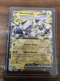 Pokemon Mewtwo ex 058/182 SV04 Paradox Rift Double Rare Tera Holo 230 HP - Image 1