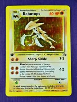 📈HOLOGRAPHIC 1ST EDITION KABUTOPS🌀 Holo | 1999 Vintage Pokemon | Fossil 9/62 | - Image 2