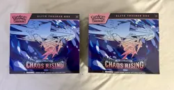 Lot of 2 - Pokemon Chaos Rising Elite Trainer Box ETB - Factory Sealed New - Image 1