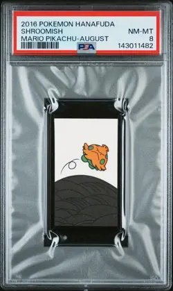 2016 POKEMON HANAFUDA MARIO PIKACHU AUGUST SHROOMISH PSA 8 - Image 1