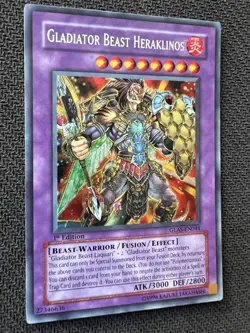 Yugioh Gladiator Beast Heraklino 1st Edition Secret Rare GLAS-EN044 NM - Image 2