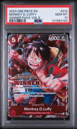 2023 One Piece Monkey D. Luffy Winner Pack Vol.5 012 PSA 10 💎 English Foil Card - Image 1