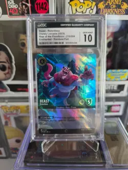Disney Lorcana Beast Relentless Enchanted 210/204 CGC 10 Gem Mint Rainbow Foil - Image 1