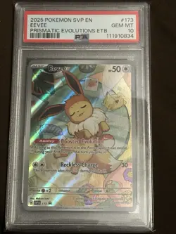 Pokemon Eevee TCG 173 Holo Promo Prismatic Evolutions PSA 10 - Image 1