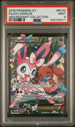 2016 POKEMON XY GENERATIONS RADIANT COLL #RC32 FULL ART/SYLVEON EX PSA 9 - Image 1