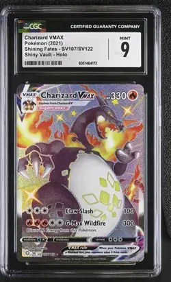 CGC 9 CHARIZARD VMAX SV107 SHINING FATES SWORD & SHIELD POKEMON MINT - Image 1