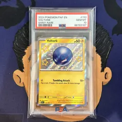 💎PSA 10 GEM MINT 2024 Pokemon Paldean Fates VOLTORB #133 Shiny Rare Holo - Image 2
