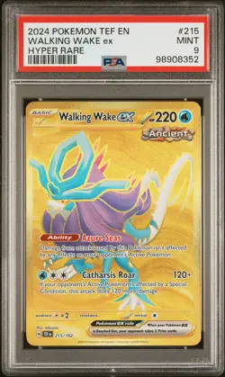 2024 POKEMON TEF EN-TEMPORAL FORCES HYPER RARE #215 WALKING WAKE EX PSA 9 - Image 1
