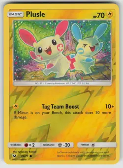 Plusle 33/73 Common Shining Legends Pokemon Reverse Holo Near Mint - Image 1