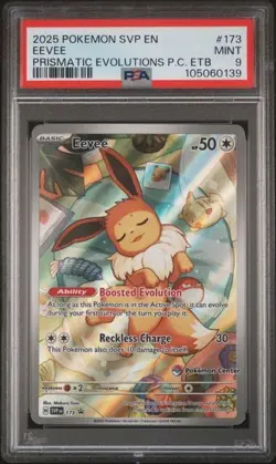 2025 Pokemon Eevee #173 Black Star Promo Pokemon Center Exclusive PSA 9 - Image 1
