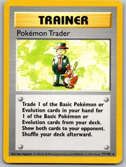 Pokemon Trader 77/102 Rare Base Set Shadowless Pokemon LP Pokemon Trader - Image 1