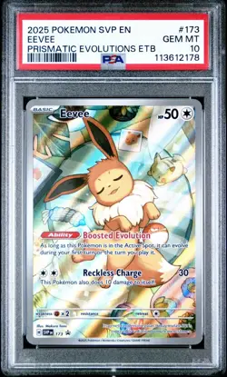 Pokemon Eevee TCG 173 Holo Promo Prismatic Evolutions PSA 10 - Image 1