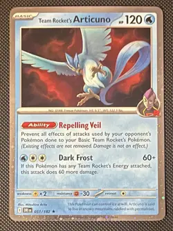 Team Rocket's Articuno 051/182 🌀Swirl🌀 Cosmo Holo Destined Rivals NM - Image 3