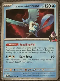 Team Rocket's Articuno 051/182 🌀Swirl🌀 Cosmo Holo Destined Rivals NM - Image 5