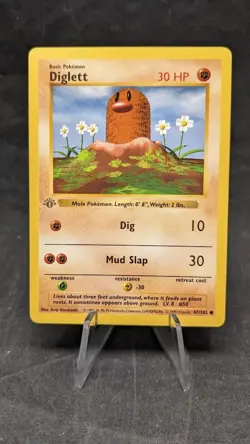 Diglett 47/102 (Shadowless) - Pokemon TCG - Base Set - Gray Stamp 1st ED - NM - Image 1