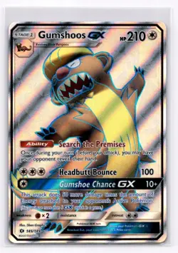 Gumshoos GX (Full Art) SM Base Set - Pokemon NM 145/149 - Image 1