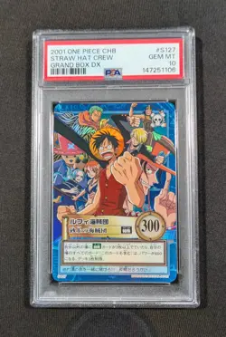 2001 Japanese One Piece CHB Holo Straw Hat Crew S127 PSA 10 GEM MINT Grand DX - Image 1