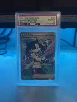 Pokemon SWSH 2022 Brilliant Stars Marnie's Pride Full Art Card 171/172 PSA 10 - Image 1
