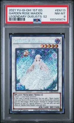 Yu-Gi-Oh Card - LDS2-EN113 - GARDEN ROSE MAIDEN (secret rare holo) - NM/Mint - Image 1