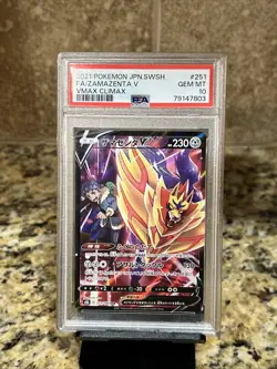 PSA 10 GEM MINT Zamazenta V 251/184 CHARACTER SECRET RARE HOLO Pokemon Card - Image 1