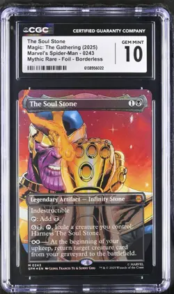 CGC 10 GEM MINT The Soul Stone Marvel's Spider-Man FOIL Borderless MTG Magic 243 - Image 1