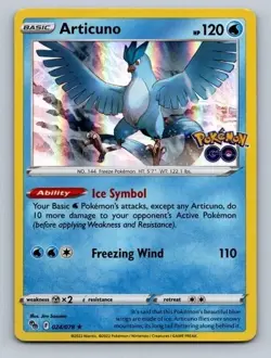 Articuno 024/078 Holo Rare Pokemon GO Holo NM 2022 Free Shipping - Image 1