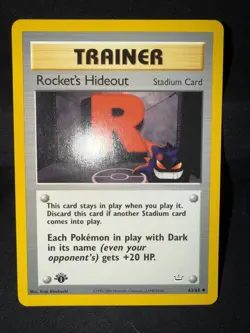 Pokemon TCG Trainer Rockets Hideout Neo Revelation 1st Edition 63/64 LP - Image 1