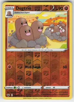 Dugtrio 093 Reverse Holo 202 UC Sword & Shield Pokemon Lightly Played - Image 1