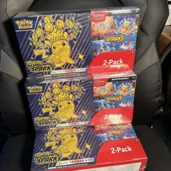 Pokemon TCG SURGING SPARKS COSTCO 2-Pack ETB + Booster Bundle [SEALED] New - Image 1