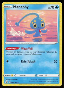 Manaphy 041/172 Rare Brilliant Stars Pokemon Near Mint - Image 1