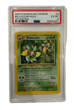 2000 POKEMON NEO GENESIS 1ST EDITION #3 BELLOSSOM-HOLO PSA 6 - Image 1