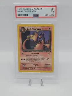 2000 Pokemon Team Rocket Dark Charizard #21 PSA 7 Non Holo Near Mint NM - Image 1