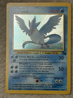 Pokemon TCG Articuno 2/62 Fossil Holo Rare Unlimited English - Image 1