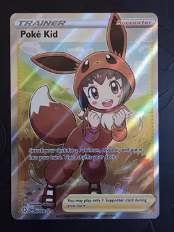 Pokemon Poke Kid Full Art Ultra Rare Supporter Holo Shining Fates #070/072 - Image 1