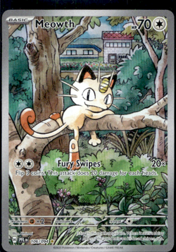 2025 Phantasmal Flames Pokemon Meowth Illustration Rare - Image 1