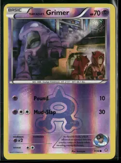 Team Aqua's Grimer 7/34 Common Double Crisis Pokemon Reverse Holo Near Mint - Image 1