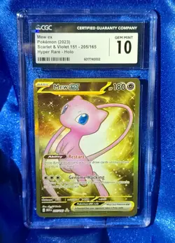 Mew ex 205/165 Sv: Scarlet & Violet 151 Holo Pokemon Graded Slab CGC 10 - Image 1