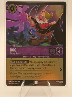 Disney Lorcana TCG Doc Taking Notes 40/204 Foil Wilds Unknown - Image 1