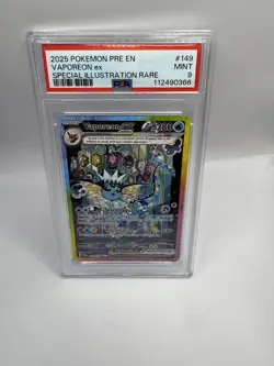 PSA 9 VAPOREON ex 149/131 | Prismatic Evo SIR Full Art Pokemon Card - Image 1