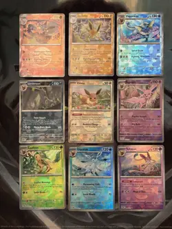 Prismatic Evolutions Complete 9 Card Eevee-lution Poke Ball Holo Set Pokemon TCG - Image 1
