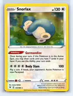 Snorlax #131/185 Holo Vivid Voltage Pokemon Card - NM - Image 2