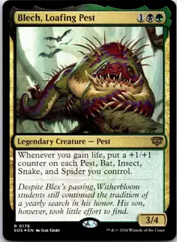 Blech, Loafing Pest 176 Rare Secrets of Strixhaven Magic: The Gathering Foil LP - Image 1