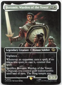 Boromir, Warden of the Tower (Borderless) *Foil* LTR 407 NM-LP - Image 1