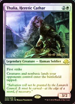 Moderate Play x 1 Thalia, Heretic Cathar - Foil - Prerelease Promo Eldritch Moon - Image 1