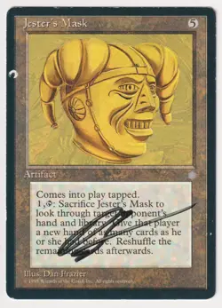 Signed Jester's Mask HP Ice Age Artist Dan Frazier 1995 WOTC MTG Magic Vintage! - Image 1