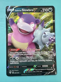 Pokemon TCG Galarian Slowbro V Darkness Ablaze 099/189 Holo Ultra Rare - Image 1