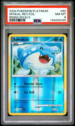2009 POKEMON PLATINUM RISING RIVALS 82 SPHEAL-REVERSE FOIL PSA 8 - Image 1