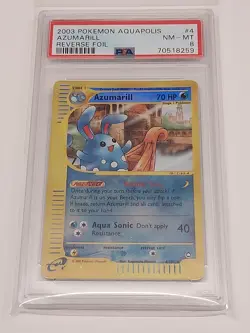 Azumarill (2003) #4/147 Pokemon Reverse Foil Aquapolis PSA 8 - Image 1