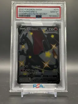2020 Pokemon CHARIZARD V #079/073 Champion's Path Holo Full Art PSA 10 - Image 1