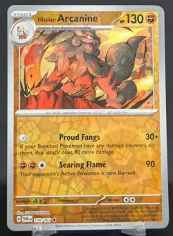 Pokemon Hisuian Arcanine #100/167 English Twilight Masquerade Reverse Holo - Image 1